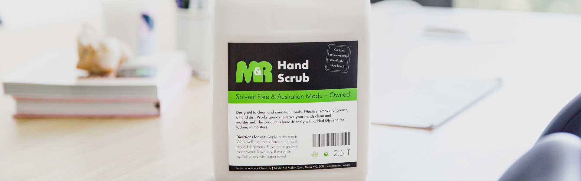 M&R hand scrub.